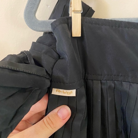 Artigli Made in Italy Black Pleated Mini Bubble Skirt Size 44 Luxury - Picture 4 of 9